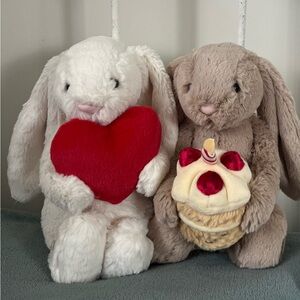 Jellycat New Heart bunny & birthday bunny